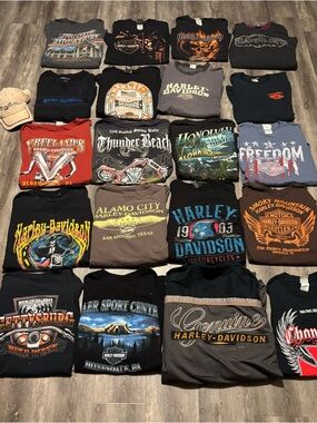 Harley Davidson T-shirt Bundle Lot of 20 Sizes Big & Tall Multiple Locations
